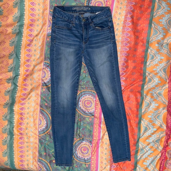 AEO Super Stretch Midrise Skinny Jeans Jeggings - Picture 1 of 4